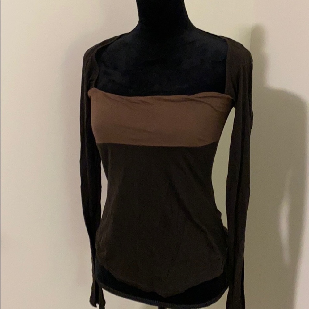 NWT James Perse size 3 medium large brown top l/s